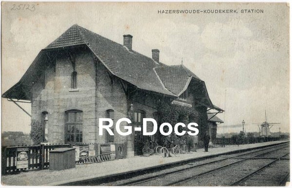 Ansichtkaart - Briefkaart Trein Station Hazerswoude-Koudekerk, Zuid-Holland (1926)