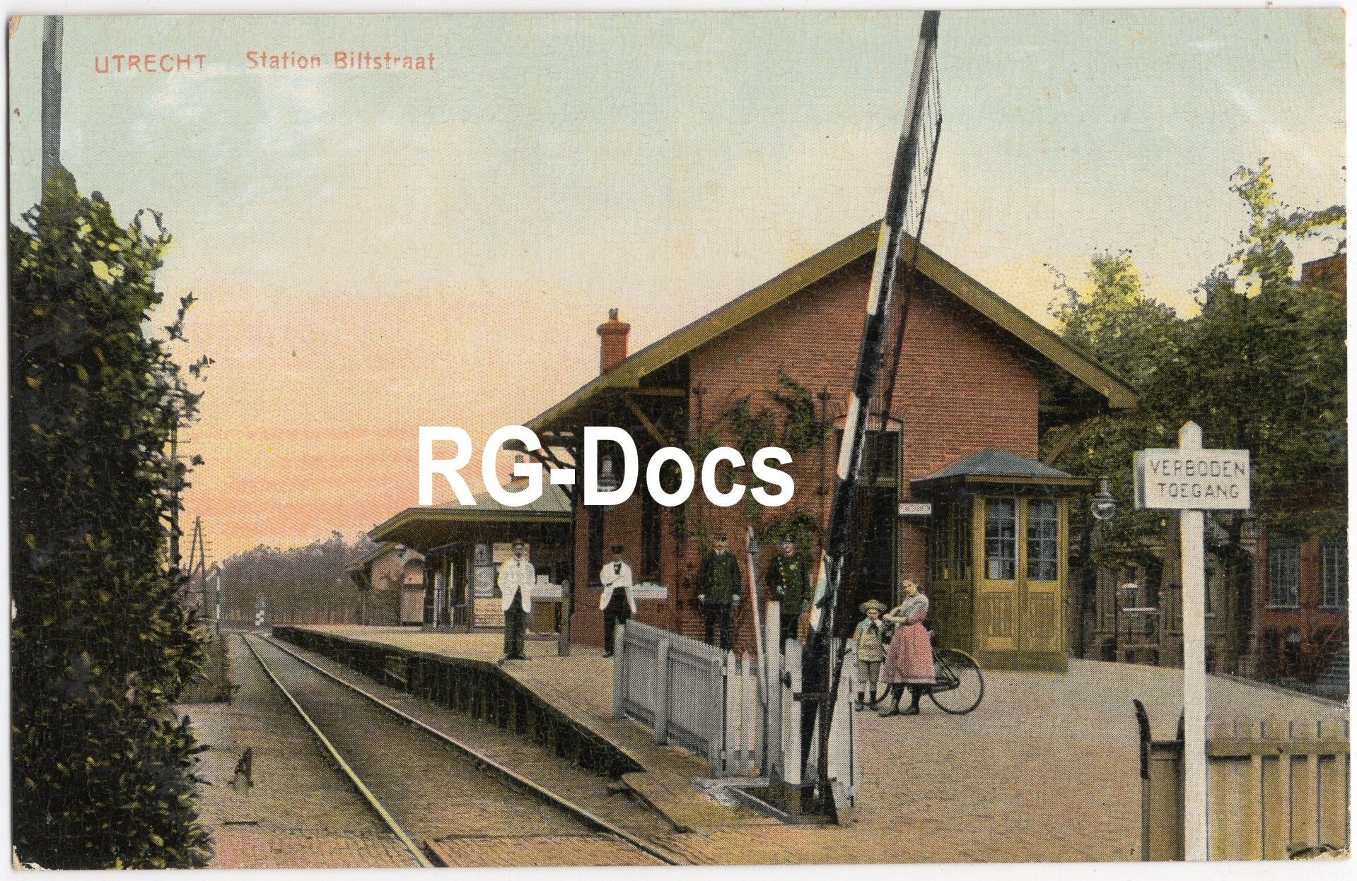 Ansichtkaart - Utrecht, Trein Station Biltstraat (±1910)