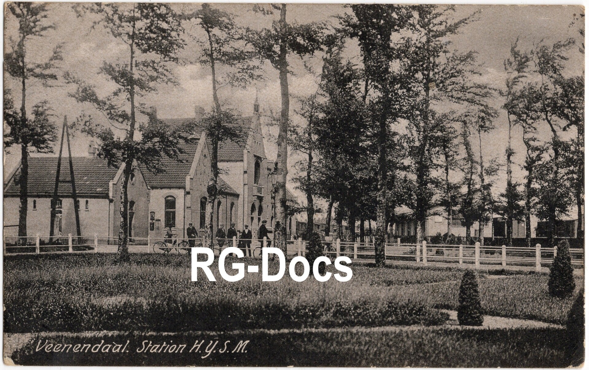 Ansichtkaart - Veenendaal, Trein Station H.Y.S.M. (±1912)