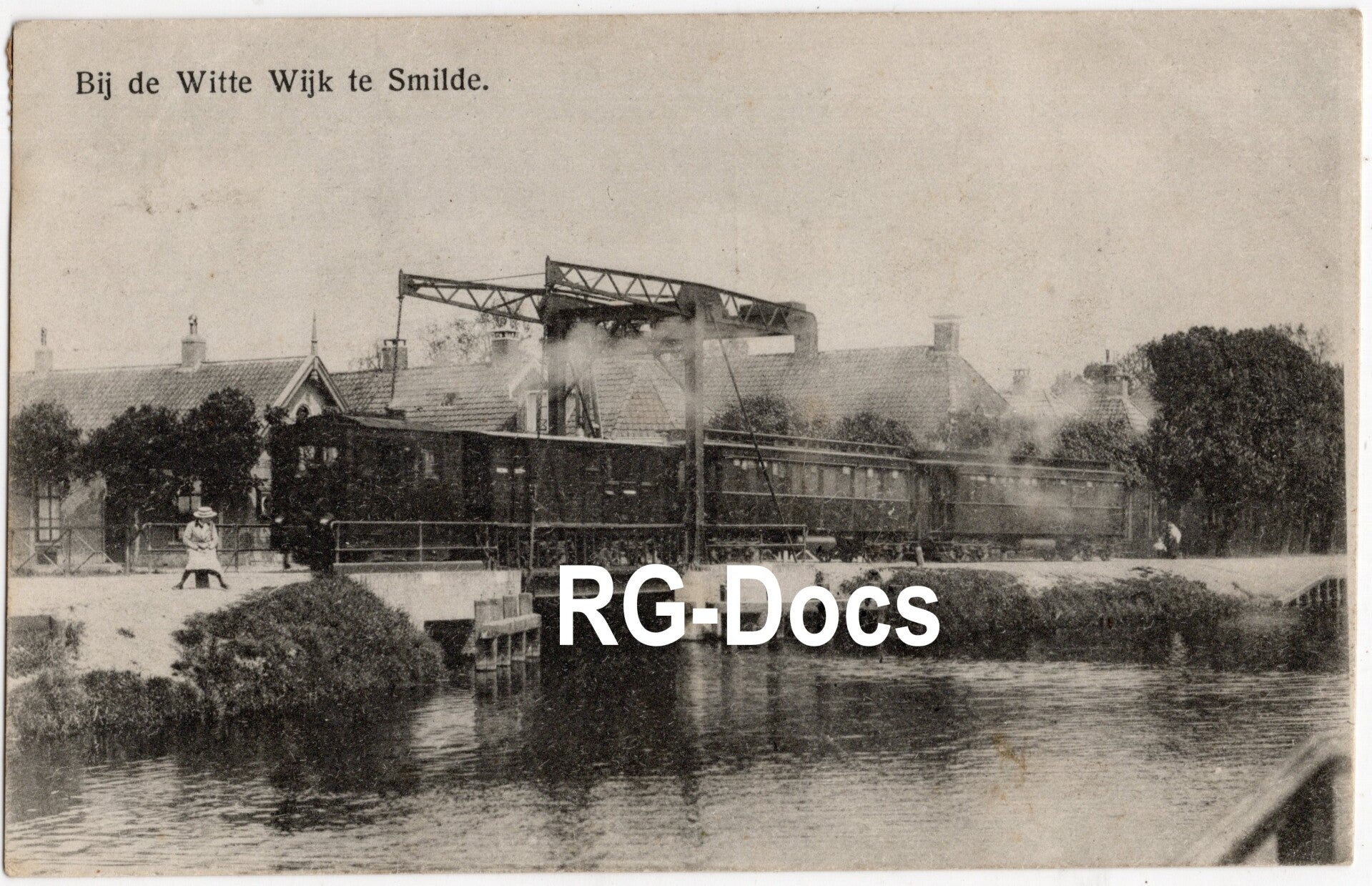 Ansichtkaart - Briefkaart Stoomtram Witte Wijk Smilde, Drenthe (1918)