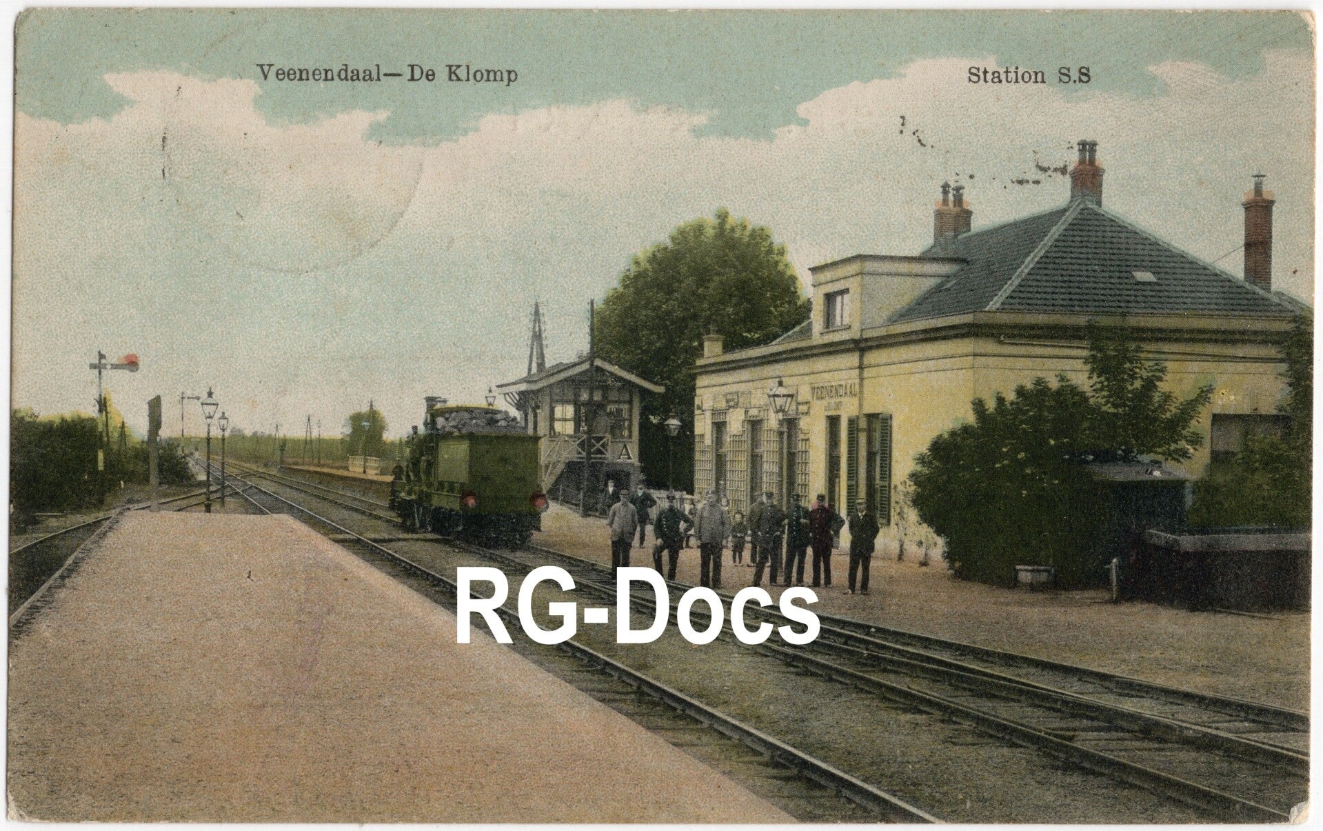 Ansichtkaart - Veenendaal - De Klomp, Trein Station S.S. (1909)