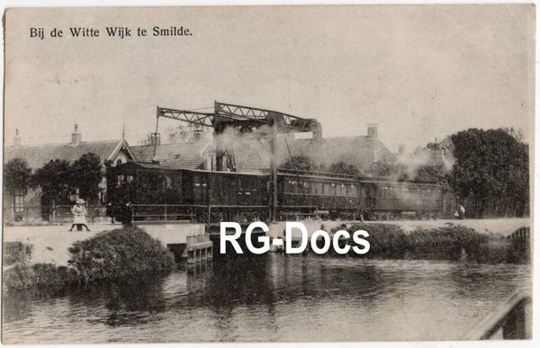 Ansichtkaart - Briefkaart Stoomtram Witte Wijk Smilde, Drenthe (1918)