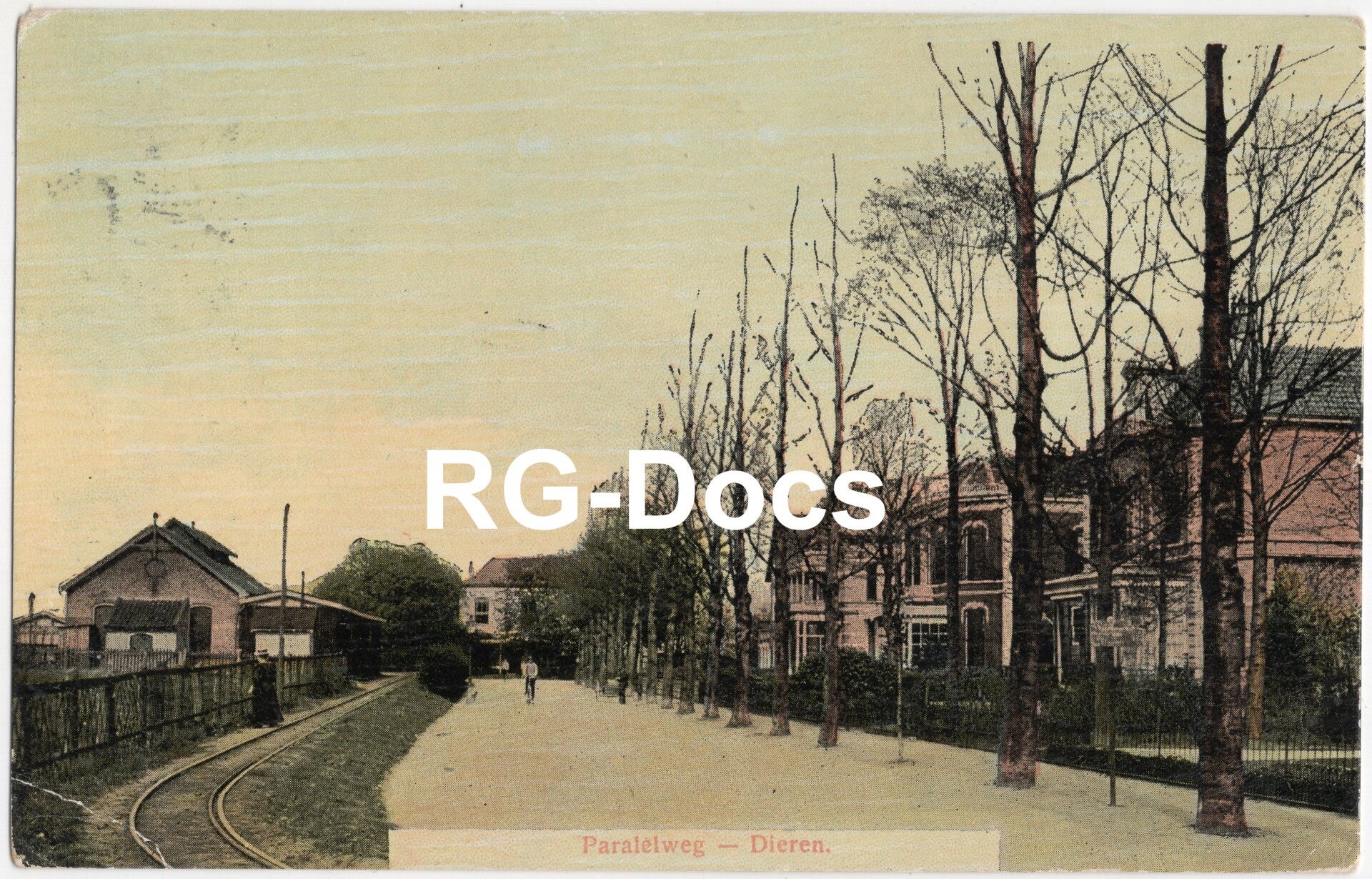 Ansichtkaart - Briefkaart Parallelweg Dieren, Gelderland (1914)