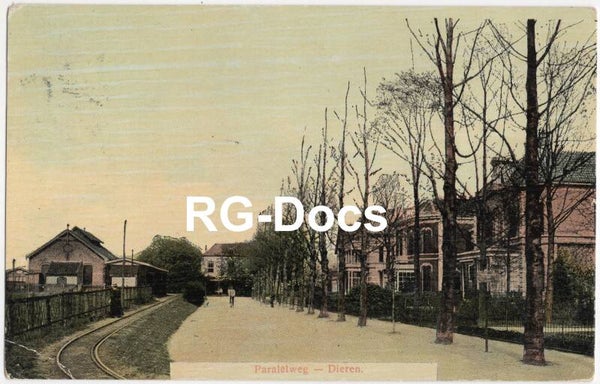 Ansichtkaart - Briefkaart Parallelweg Dieren, Gelderland (1914)