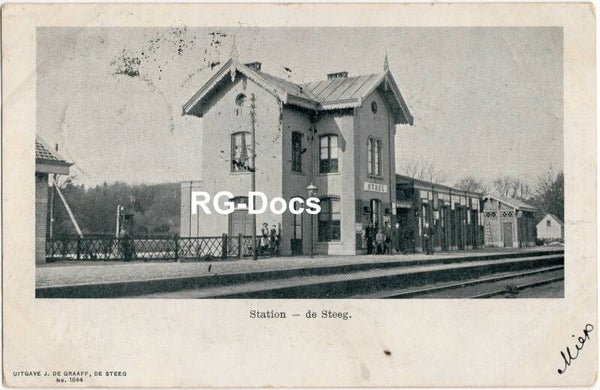 Ansichtkaart - Briefkaart Trein Station De Steeg - Staatsspoorwegen, Gelderland (1903)