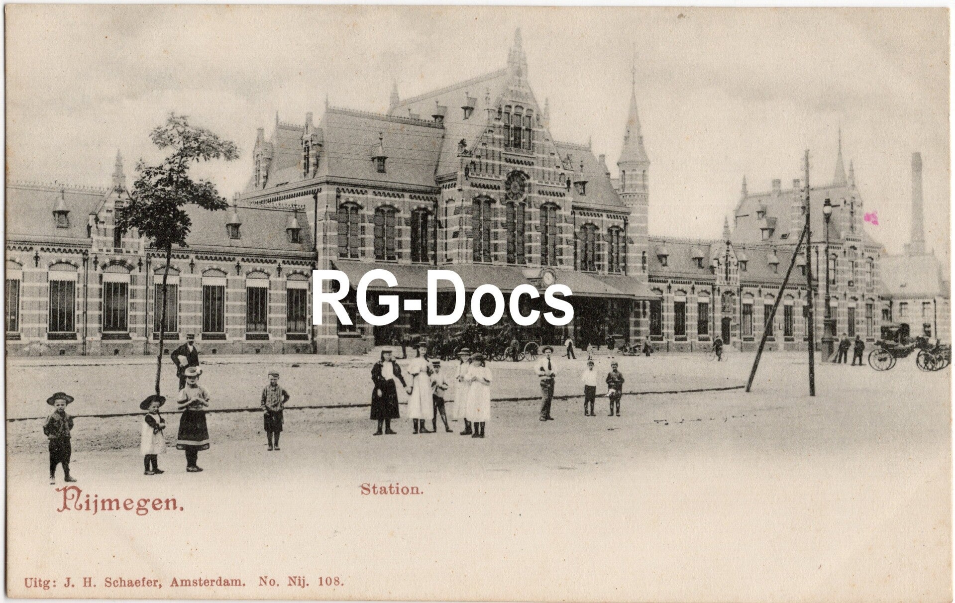 Ansichtkaart - Briefkaart Nijmegen, Station (±1910)