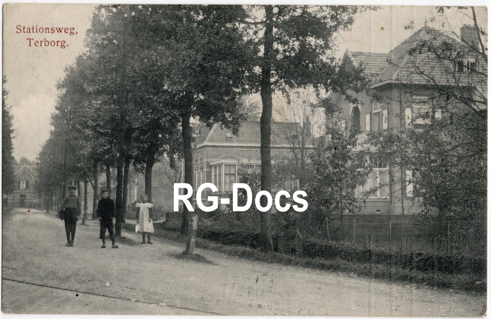 Ansichtkaart - Briefkaart Terborg, Stationsweg (1913)
