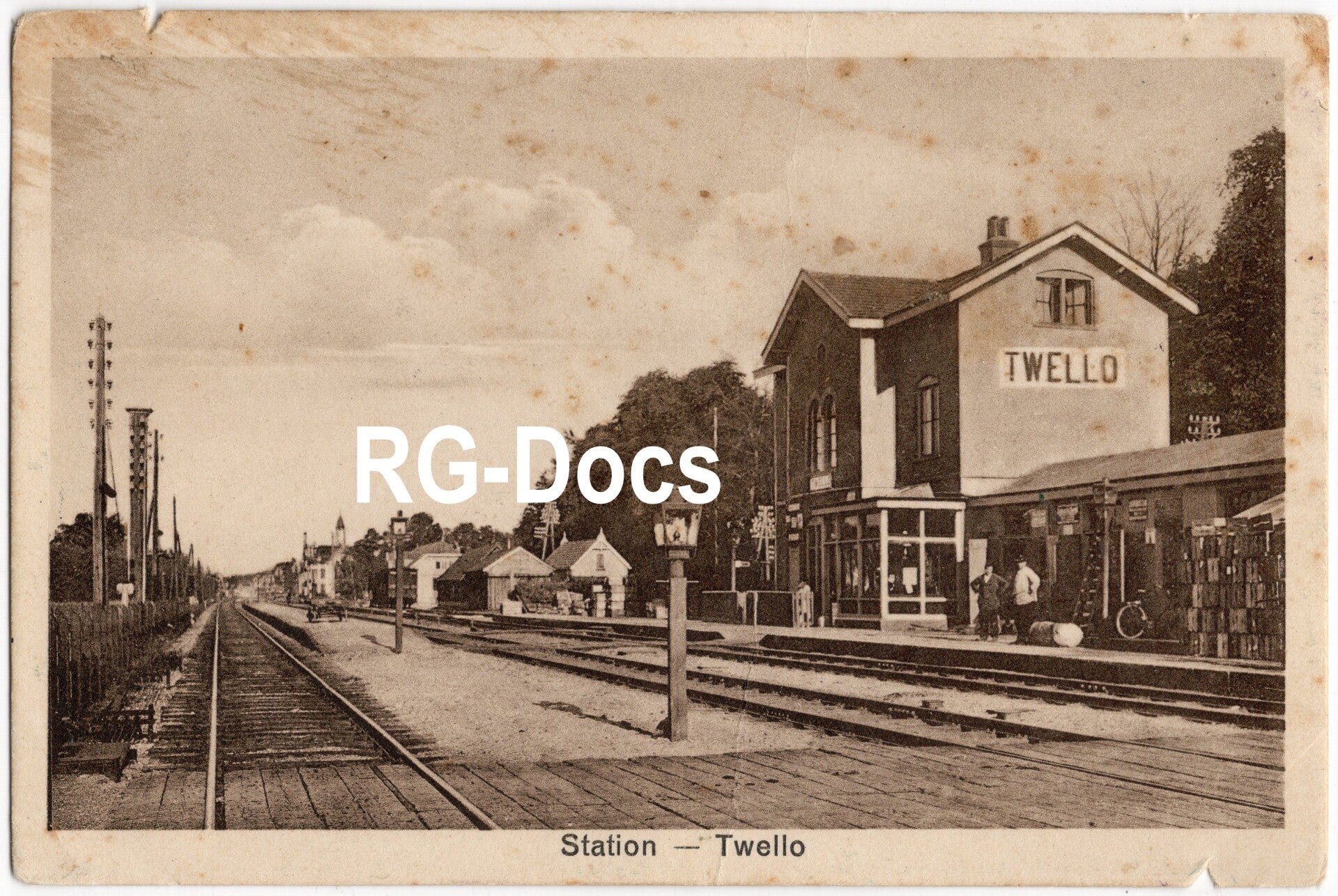 Ansichtkaart - Briefkaart Twello, Trein Station (1947)