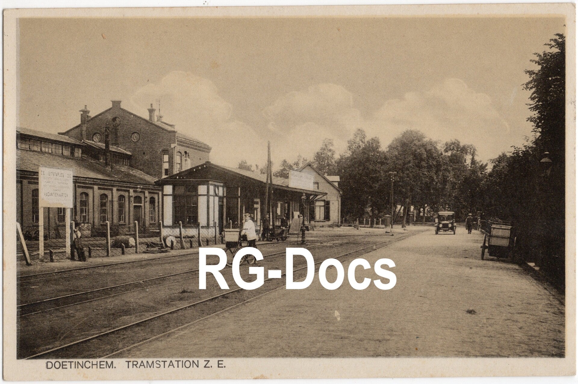 Ansichtkaart - Briefkaart Tramstation Doetinchem, Gelderland (1920)