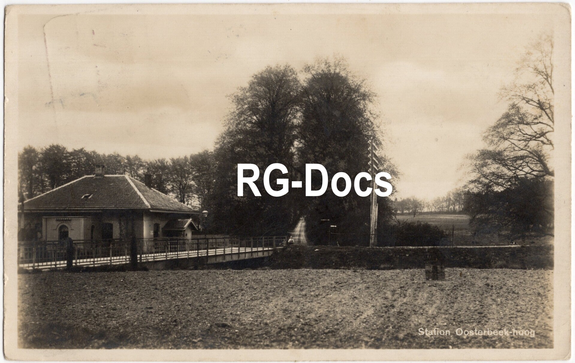 Ansichtkaart - Fotokaart Trein Station Oosterbeek-Hoog, Gelderland (1930)
