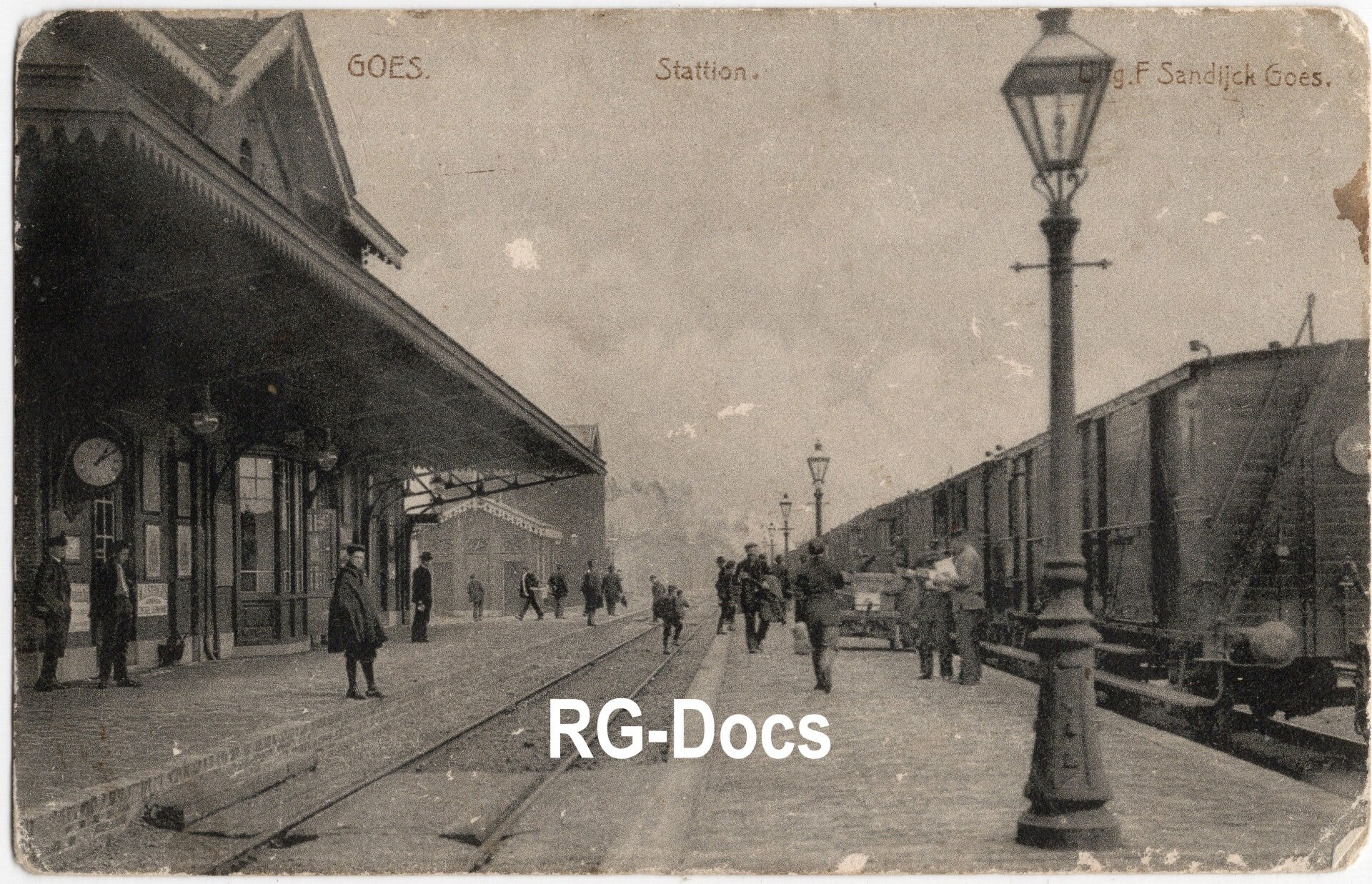 Ansichtkaart - Briefkaart Trein Station Goes, Zeeland (ca. 1903)