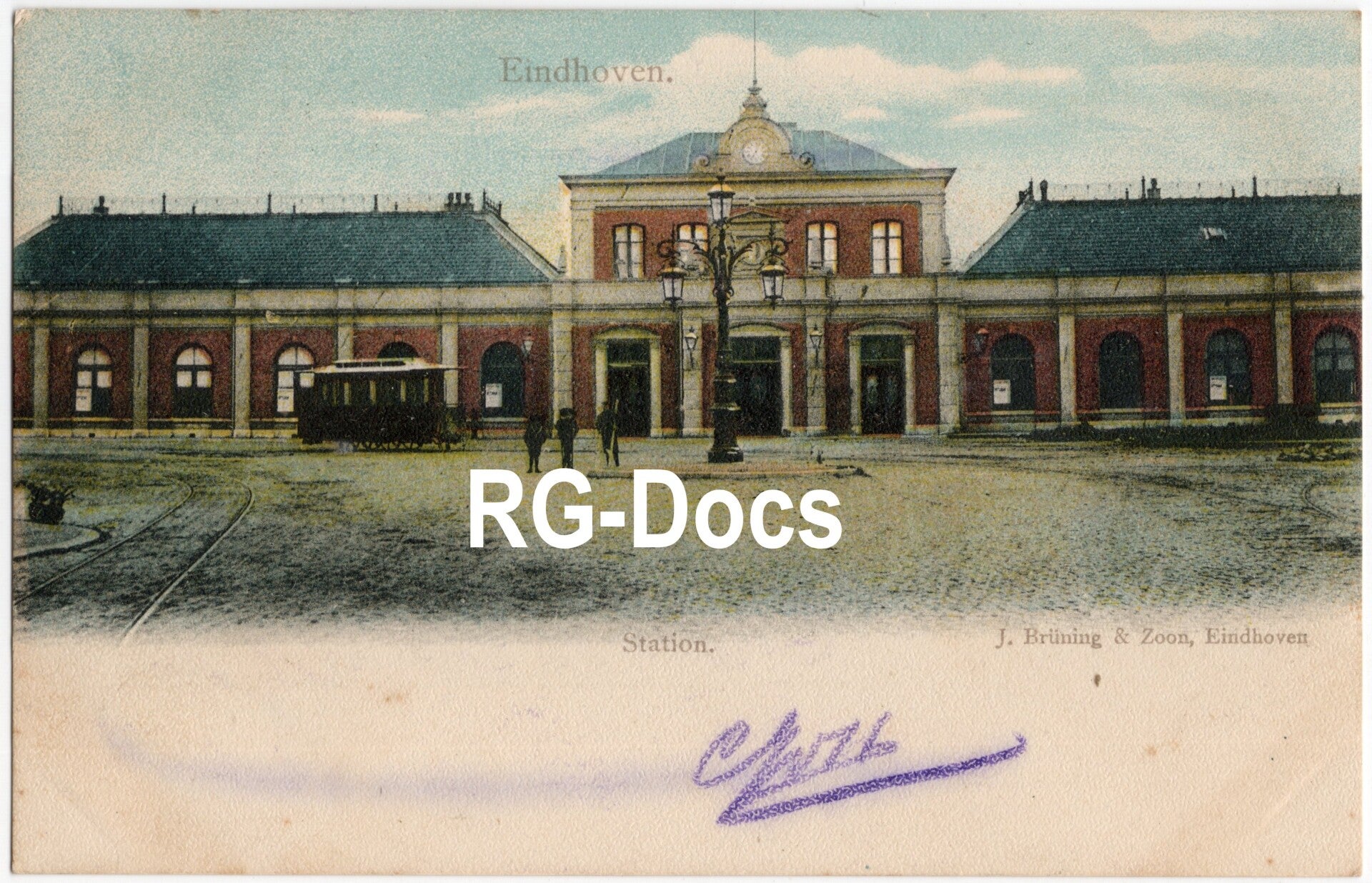 Ansichtkaart - Briefkaart Trein Station Eindhoven, Noord-Brabant (1904)