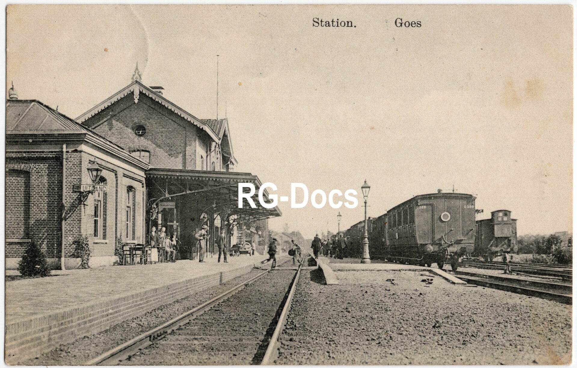 Ansichtkaart - Briefkaart Trein Station Goes, Zeeland (1915)
