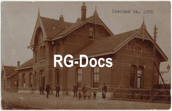 Ansichtkaart - Fotokaart Trein Station Leerdam, Utrecht (1908)