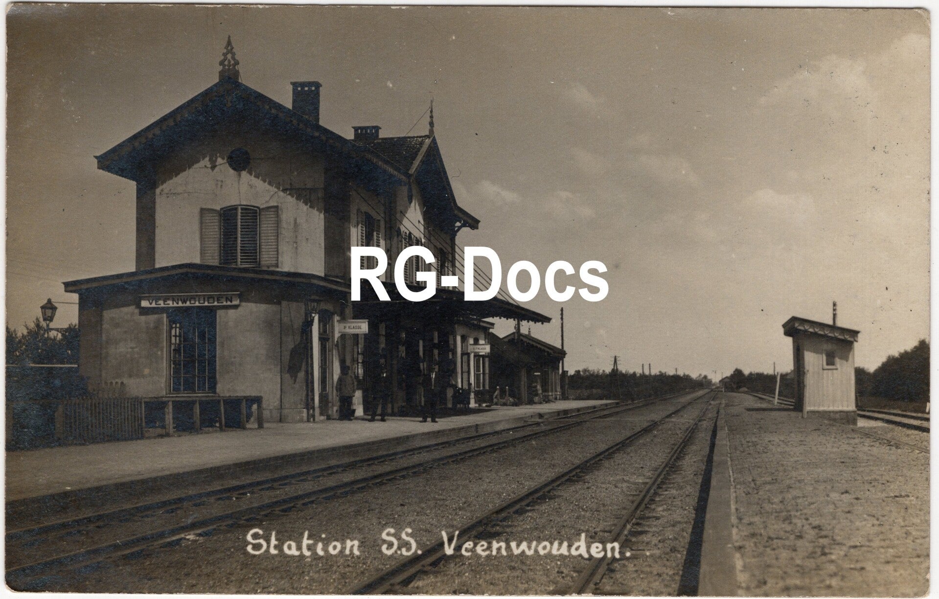 Ansichtkaart - Fotokaart Trein Station SS Veenwouden (1919)