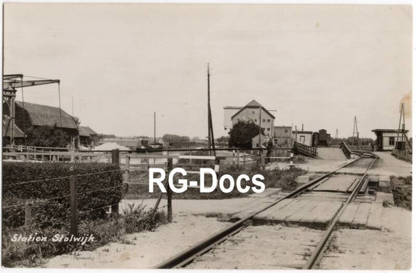 Ansichtkaart - Fotokaart Trein Station Stolwijk - Spoorlijn GTM, Zuid-Holland (ca. 1925)