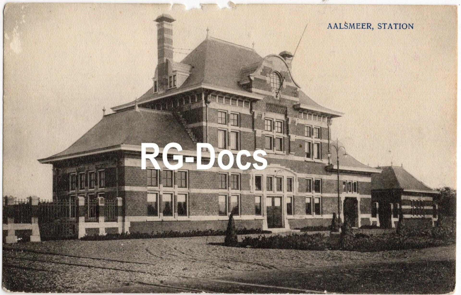 Ansichtkaart - Briefkaart Trein Station Aalsmeer (1914)
