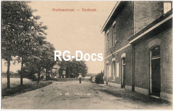 Ansichtkaart - Briefkaart Trein Stationstraat Eerbeek, Gelderland (ca. 1915)