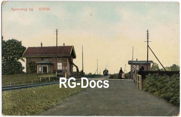 Ansichtkaart - Briefkaart Trein Spoorweg Goor met stoomtrein, Overijssel (ca. 1910)