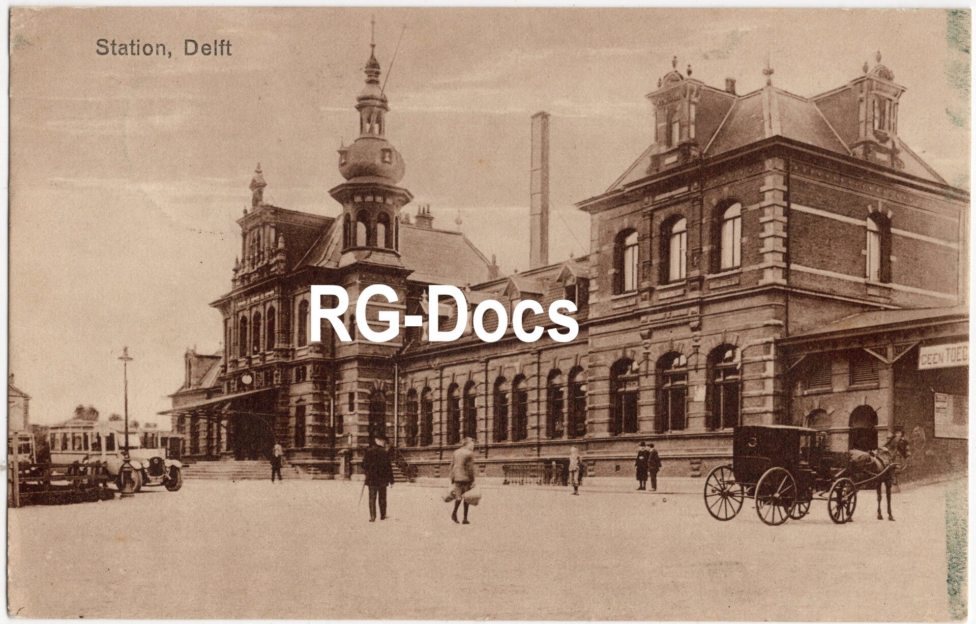 Ansichtkaart - Briefkaart Trein Station Delft (1928)