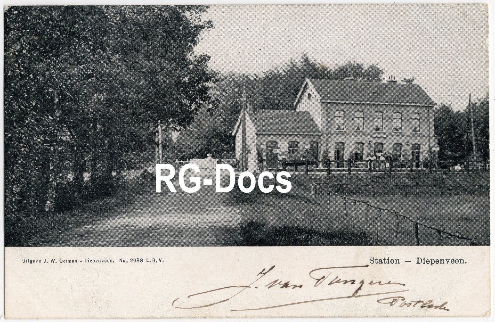 Ansichtkaart - Briefkaart Trein Station Diepenveen, Overijssel (ca. 1910)