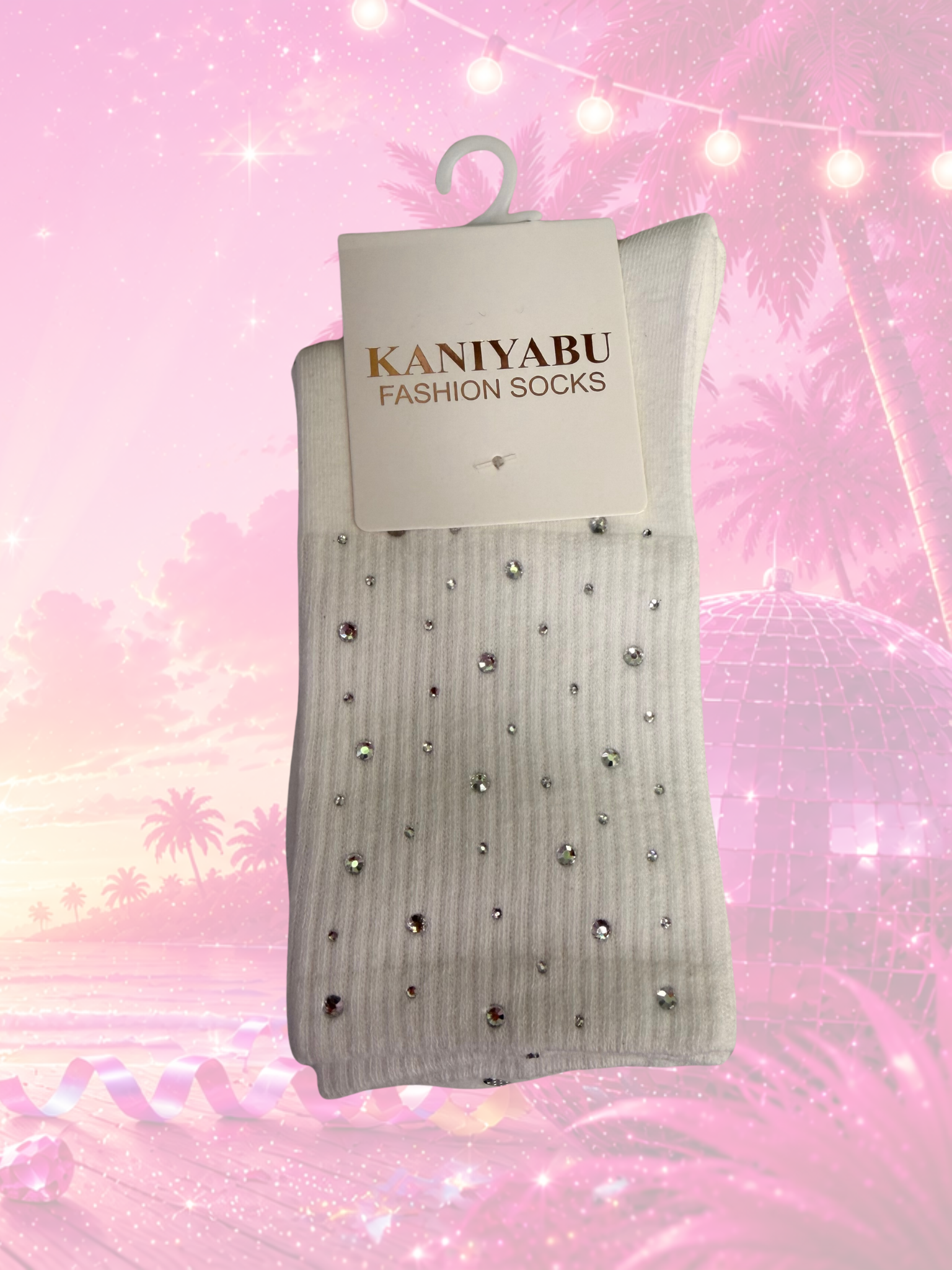 FESTIVA Diamond Socks White
