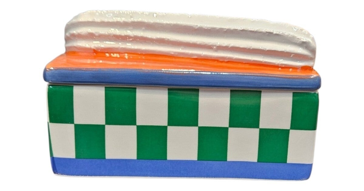 Bewaarpot met deksel " tompouce design " keramiek