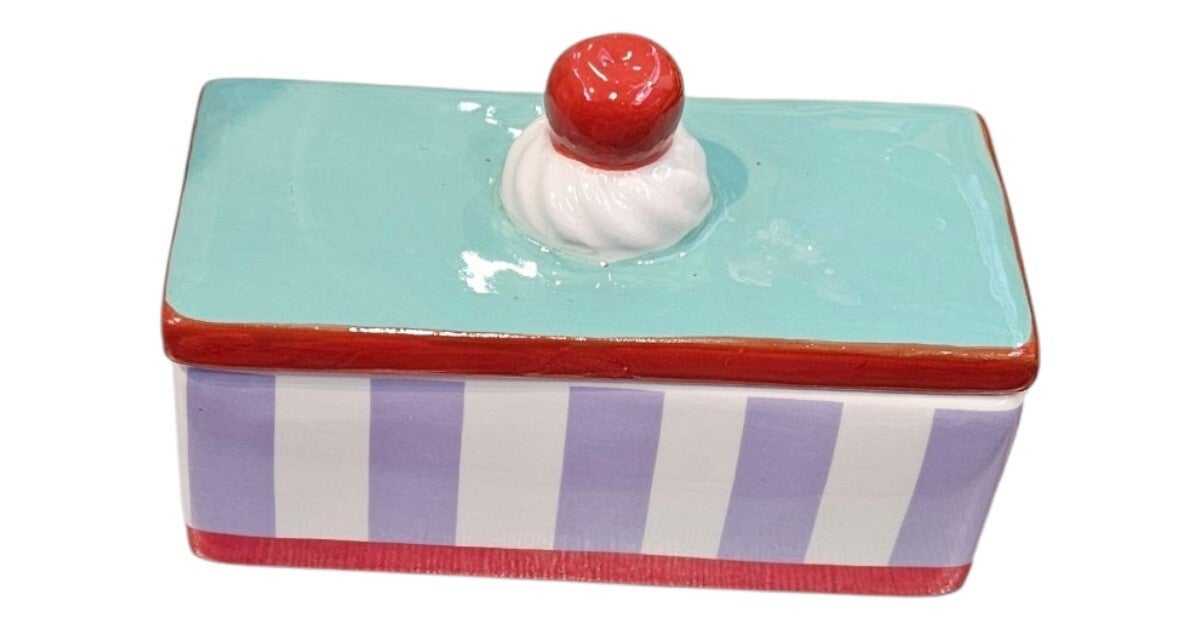 Bewaarpot met deksel " tompouce design " keramiek