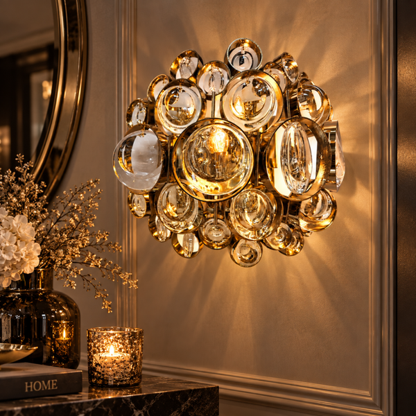 EICHHOLTZ Wandlamp Avant Gold Finish Clear Glass