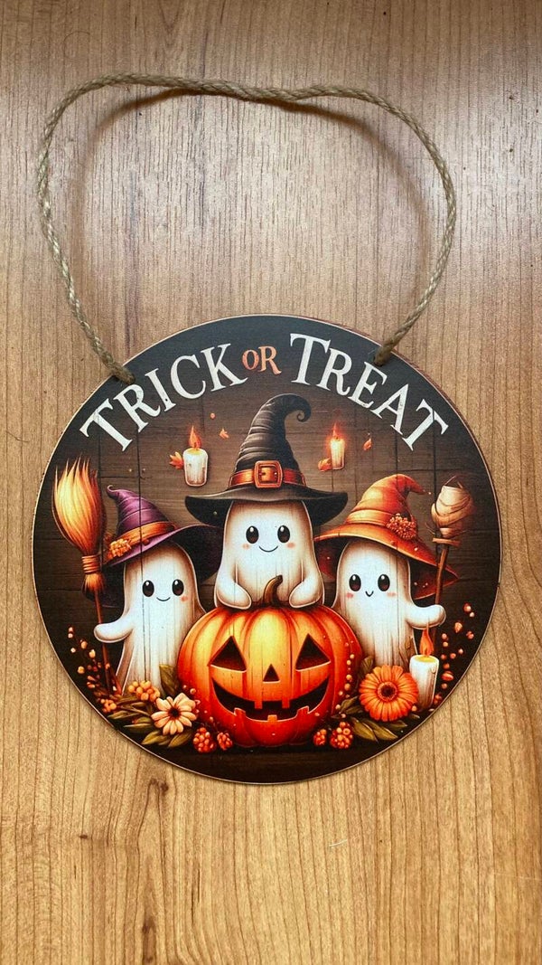 Trick or Treat hangbord Oranje