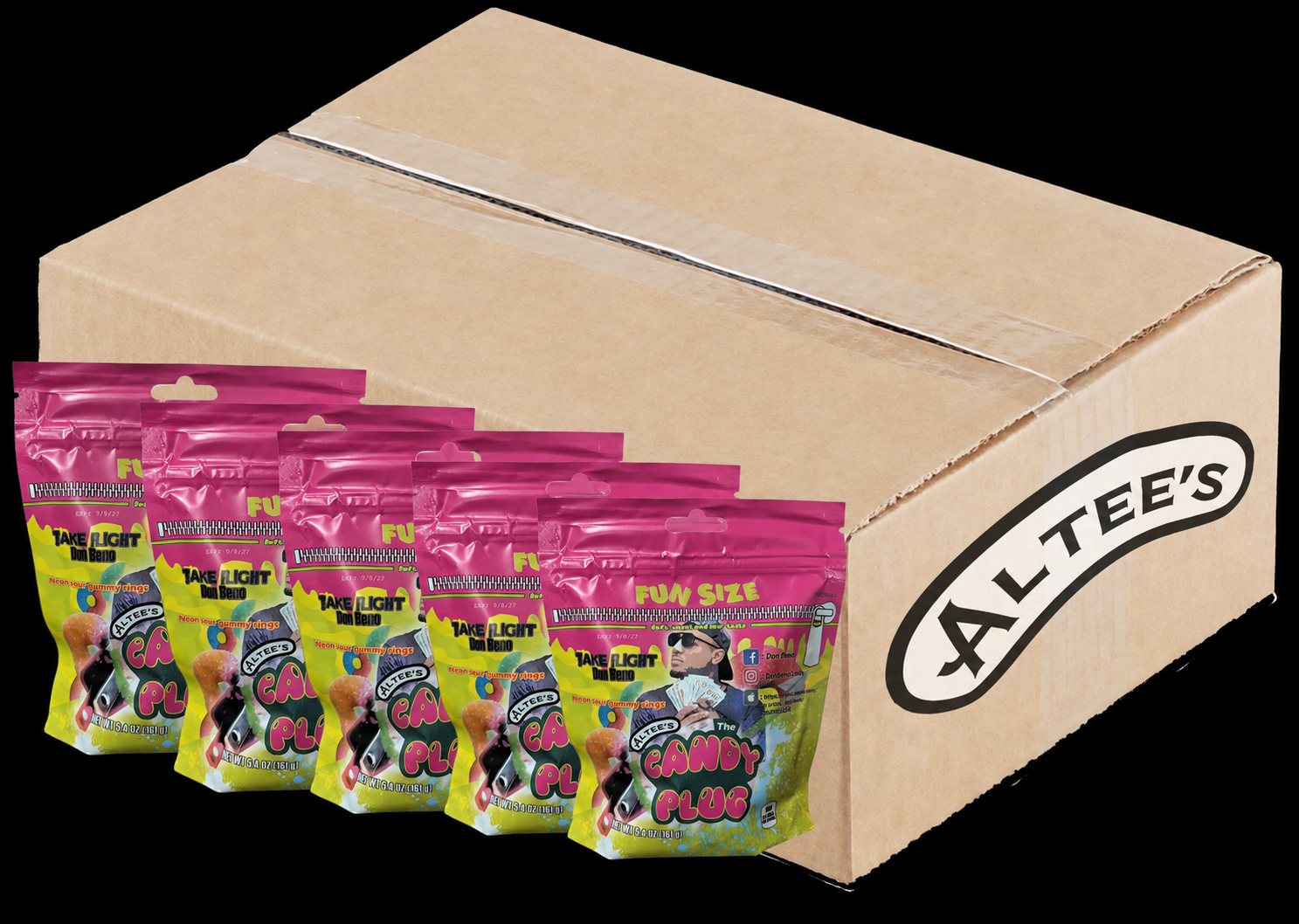 "The Candy Plug" Neon sour gummy rings in bulk, 5.4 OZ