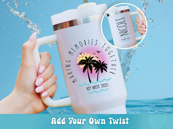 Personalized Destination Tumbler - Large Cup and Handle