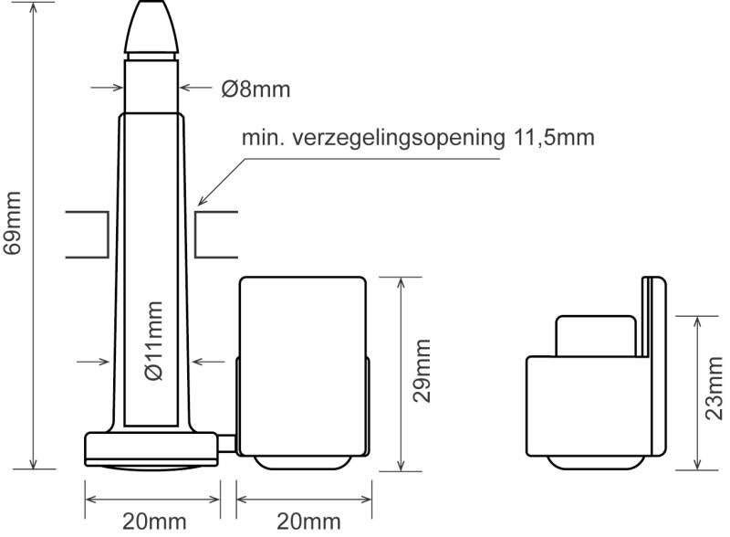 technische tekening Locktainer 3000SH