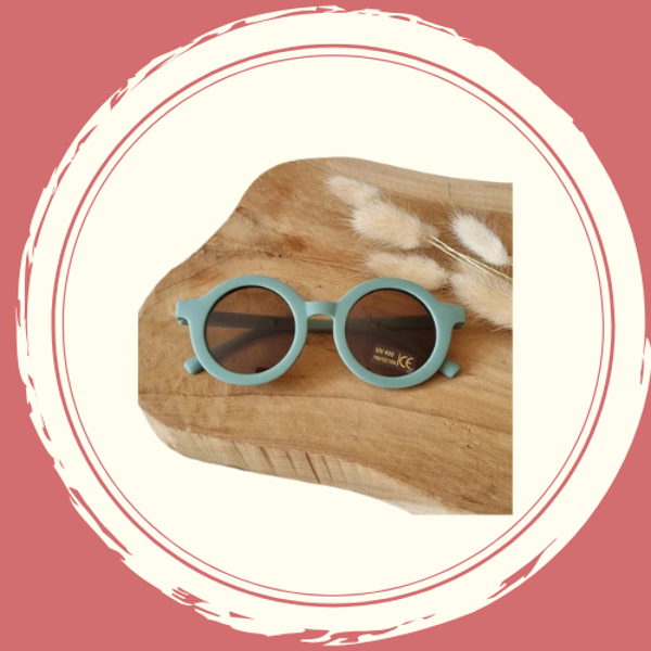 Baby- en kinderzonnebril UV400 rond - Salie