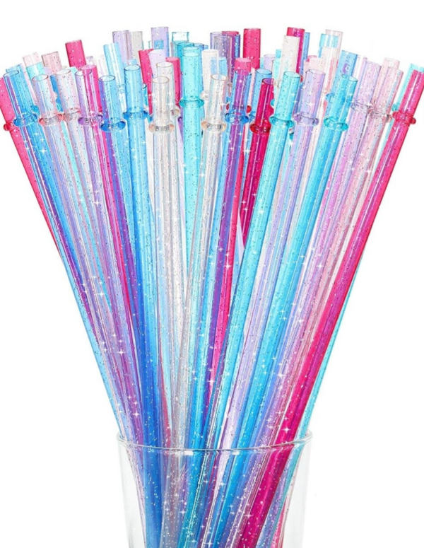 Hartplastik Strohhalme mit Glitzer