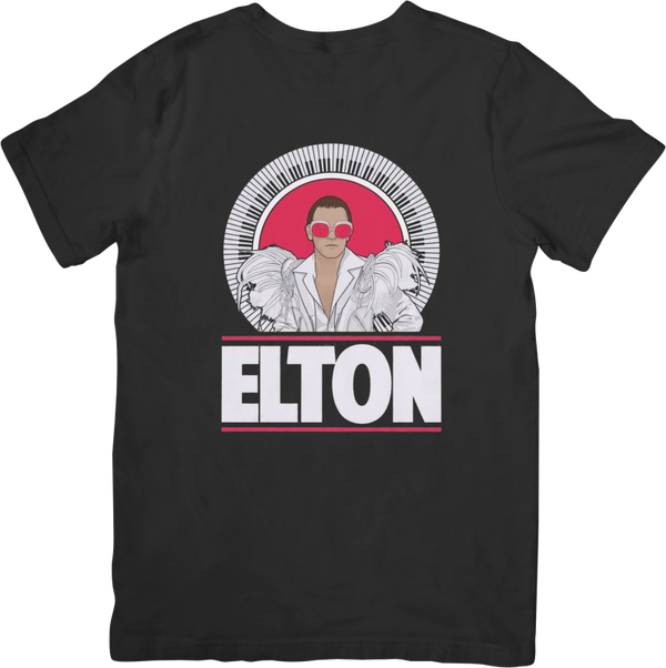 Elton John 1 Music Unisex Fit for Men & Women Quality Cotton T-Shirt Black