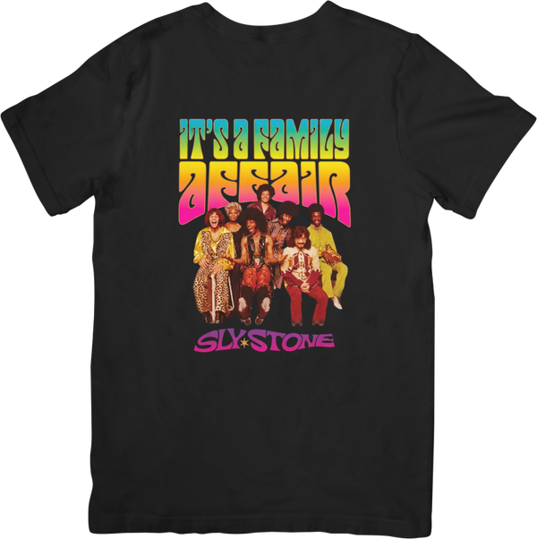 Sly and the family stone  Music Unisex Fit for Men & Women Quality Cotton T-Shirt Black