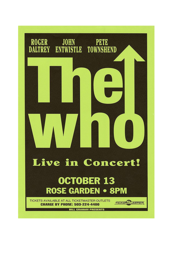 The Who 1 Music Print  Concert Wall Art Memorabilia gift A5,A4,A3
