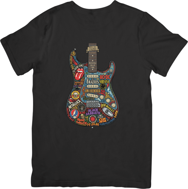 Rock Legends 14 Music Unisex Fit for Men & Women Quality Cotton T-Shirt Black