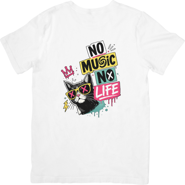 Fun/Humour 155 No music no life. Quality Cotton T-Shirt