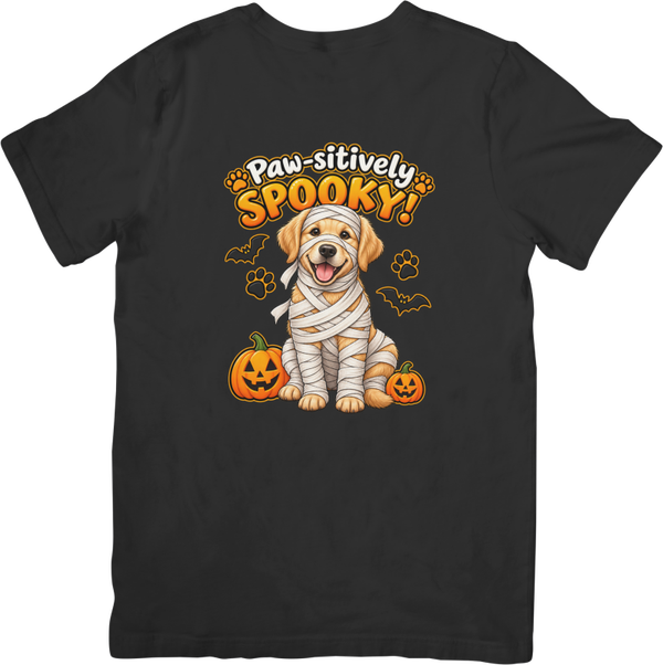 Fun/Humour 175 Paw-sitively spooky! dogs. Quality Cotton T-Shirt