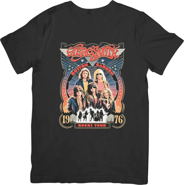 Aerosmith 2 Music Unisex Fit for Men & Women Quality Cotton T-Shirt Black