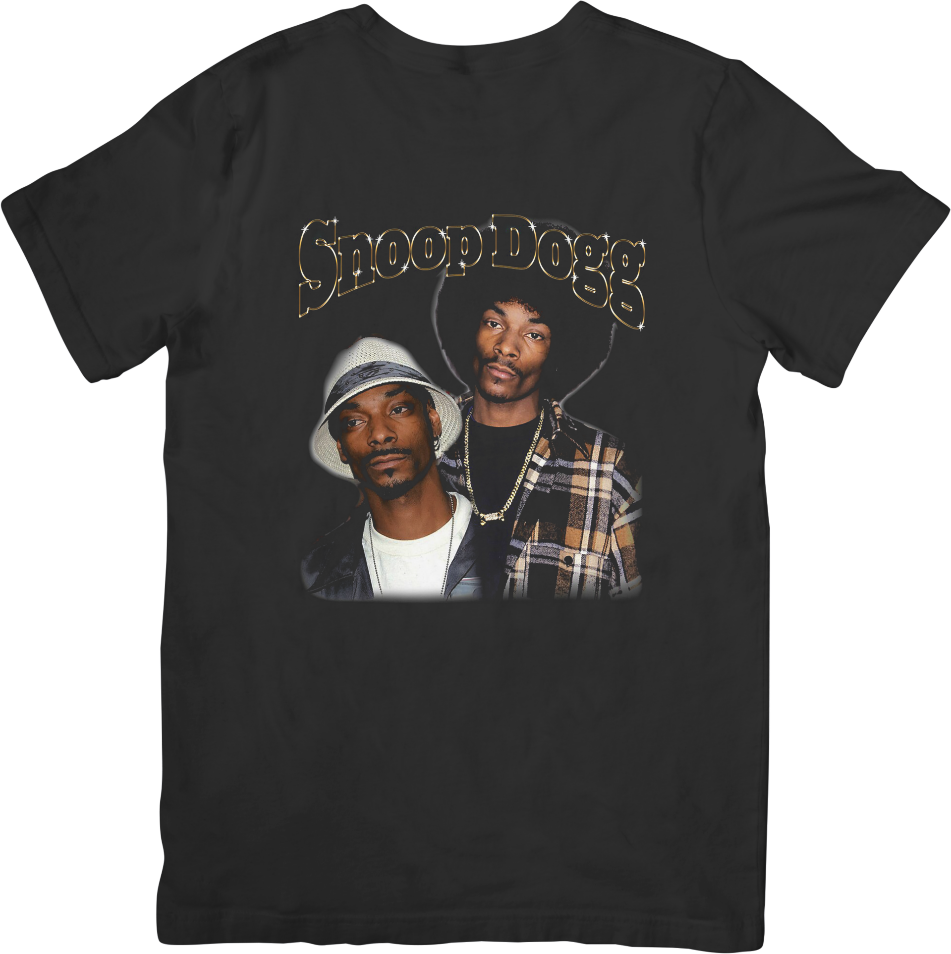 Snoop Dog 2 Rappers Music Fit for Men & Women Quality Cotton T-Shirt Black