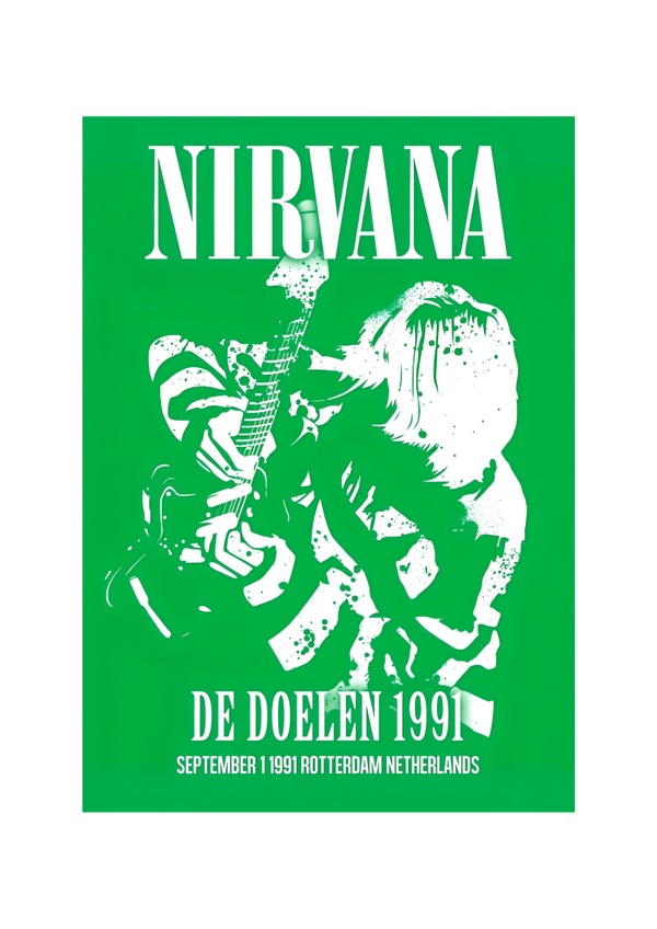 Nirvana 21 Music Print  Concert Wall Art Memorabilia gift A5,A4,A3