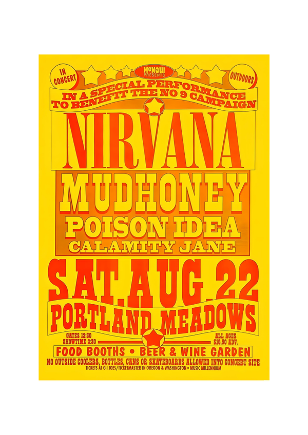 Nirvana 22 Music Print  Concert Wall Art Memorabilia gift A5,A4,A3