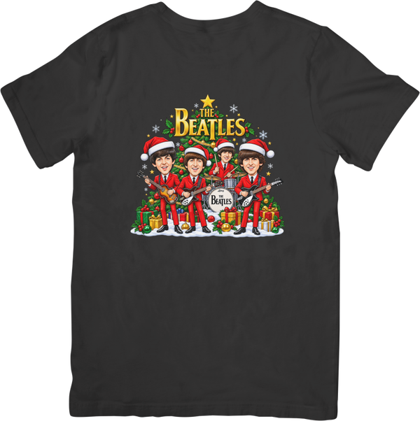 The Beatles 21 christmas  Music Unisex Fit for Men & Women Quality Cotton T-Shirt Black