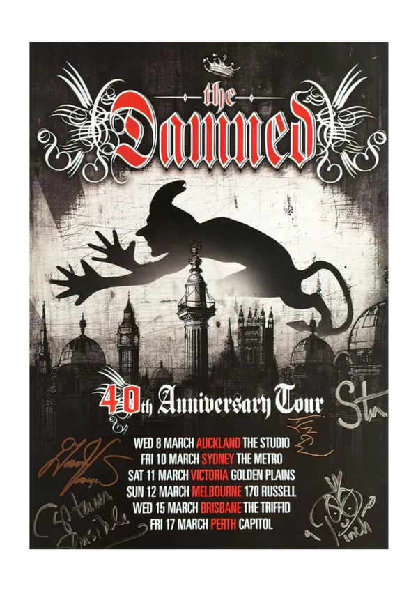 The Damned 2 Music Print  Concert Wall Art Memorabilia gift A5,A4,A3