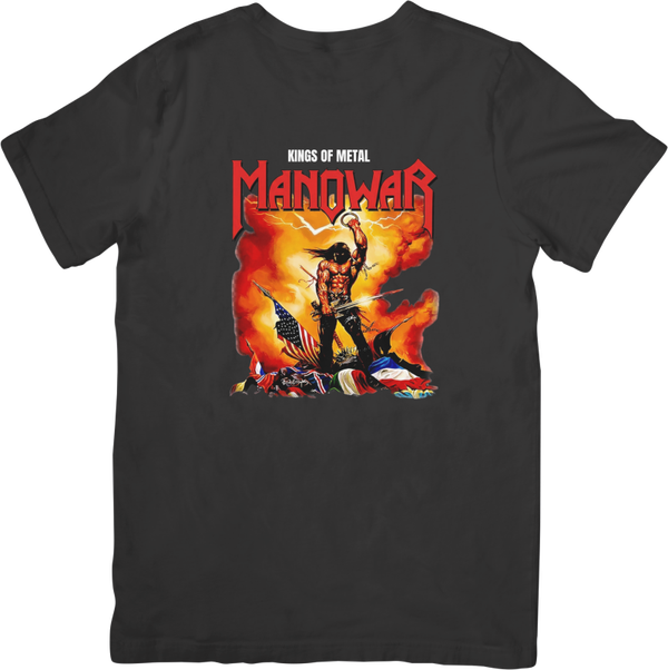 Manowar 3 Music Unisex Fit for Men & Women Quality Cotton T-Shirt Black