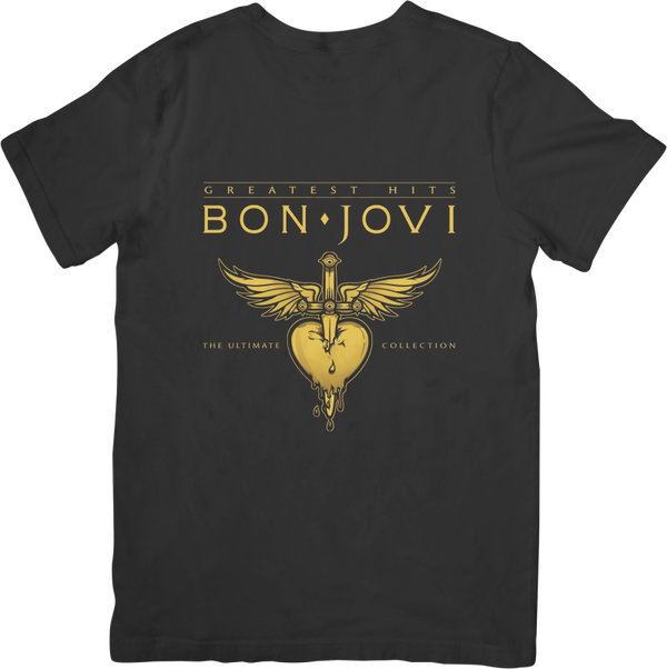 Bon Jovi 3 Music Unisex Fit for Men & Women Quality Cotton T-Shirt Black