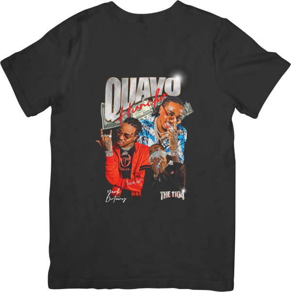 Quavo  Rappers Music Fit for Men & Women Quality Cotton T-Shirt Black